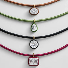 Lindsey Crystal Collar Necklace - Crimson Red
