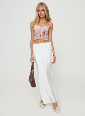 Fluttering Maxi Skirt White