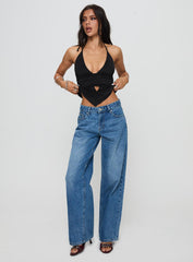 Serenitia Mid Rise Relaxed Jeans Mid Blue Wash Petite