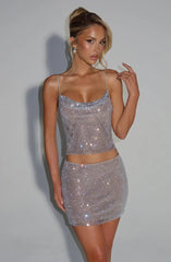 Nila Mini Skirt - Silver
