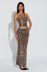 Sharni Top - Sequin Leopard Print