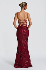 Nefertiti Maxi Dress - Burgundy