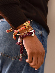Knotty Initial Custom Bracelet - Maroon Single Letter