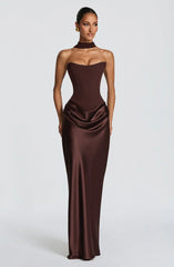 Maggie Maxi Dress - Plum Brown