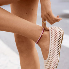 Kyanna Semi-Precious Waterproof Anklet - Red Jasper