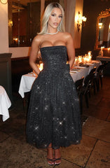 Marissa Midi Dress - Black Sparkle