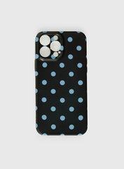 Ferrera iPhone Case Black / Blue Polka