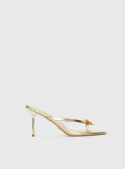 Billini Dalella Thong Heels Gold Metallic