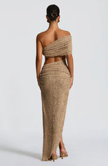Laverna Midi Dress - Beige