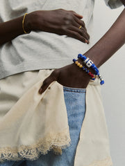 Knotty Varsity Number Custom Bracelet - Cobalt Double Digit