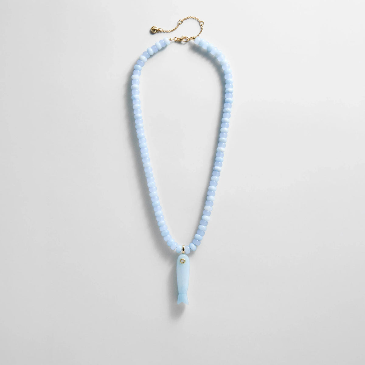 Sun Drift Semi-Precious Pendant Necklace - Blue Fish