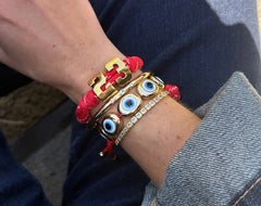 Knotty Varsity Number Custom Bracelet - Maroon Double Digit