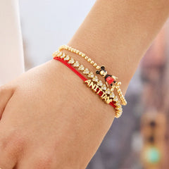Mickey Mouse Disney Repeating Tennis Bracelet - Gold/Pavé