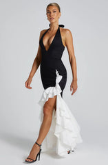 Veronique Maxi Dress - Black/White