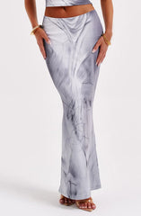Charmayne Maxi Skirt - Grey Body Print