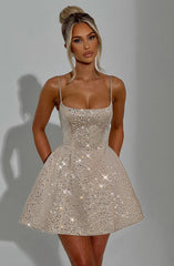 Angelique Mini Dress - Champagne