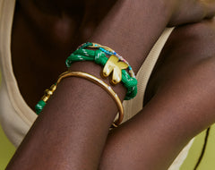 Knotty Varsity Number Custom Bracelet - Bright Green Double Digit