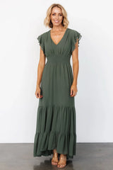 Adelina Maxi Dress | Dark Sage