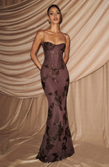 Nefertiti Maxi Dress - Plum Brown