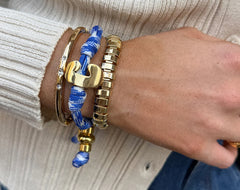Knotty Initial Custom Bracelet - Royal Blue/White Single Letter